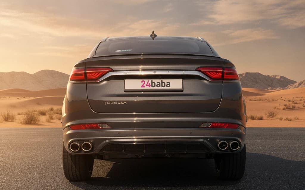 Geely Tugella 2024 Gray rear view – rental in Dubai