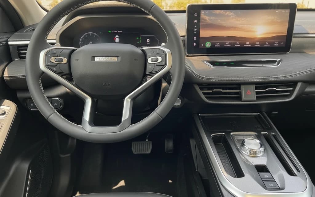 Haval Jolion 2024 Green dashboard view – rental in Dubai