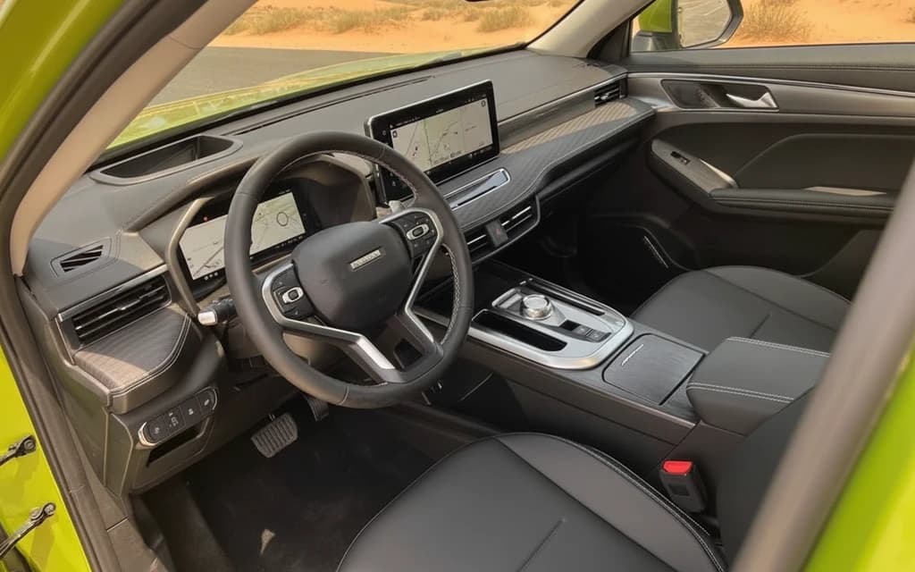 Haval Jolion 2024 Green interior view – rental in Dubai