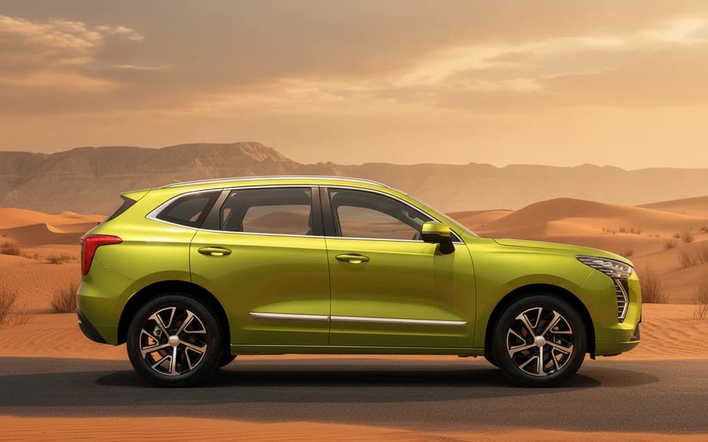 Haval Jolion 2024 Green side view – rental in Dubai