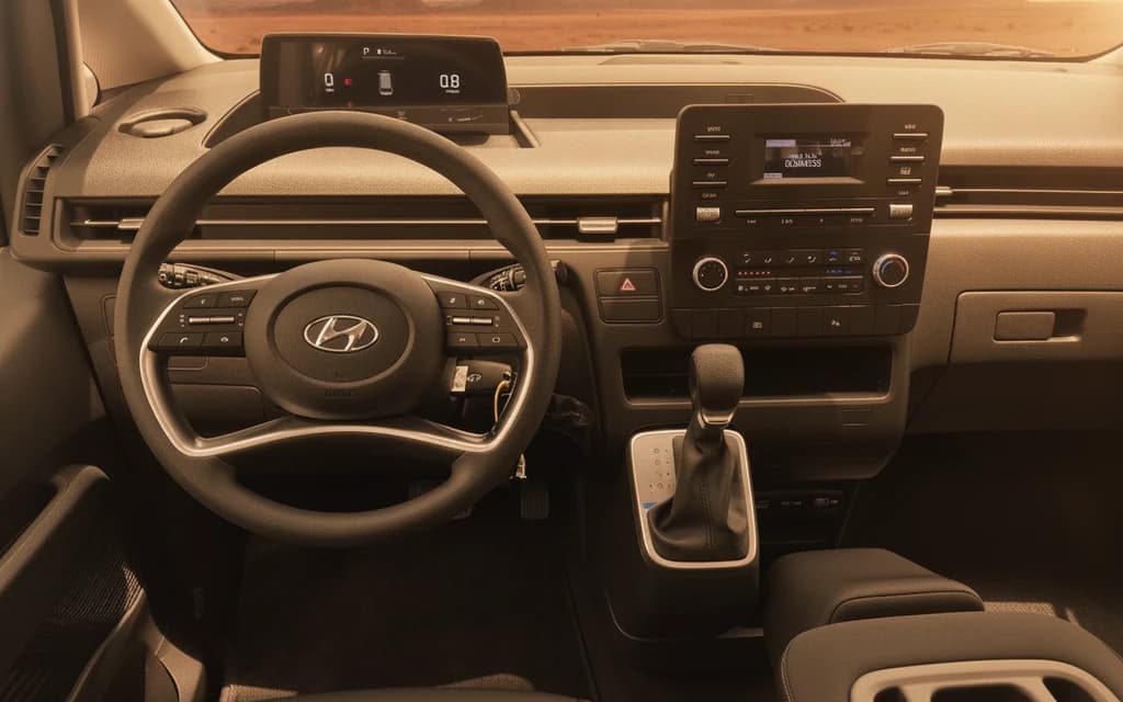 Hyundai Staria 2022 White dashboard view – rental in Dubai