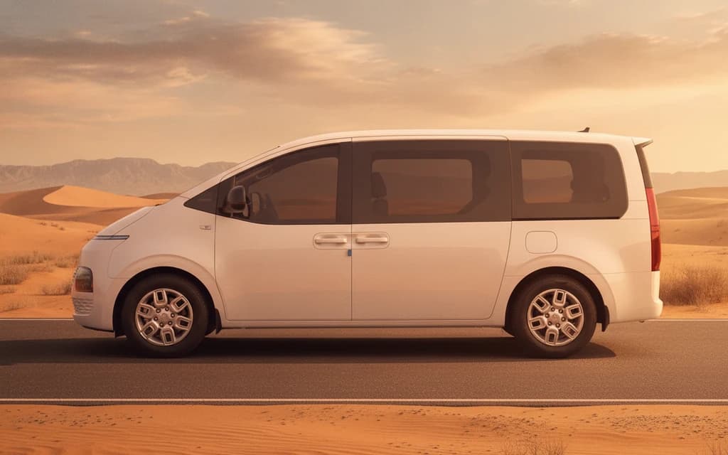 Hyundai Staria 2022 White side view – rental in Dubai