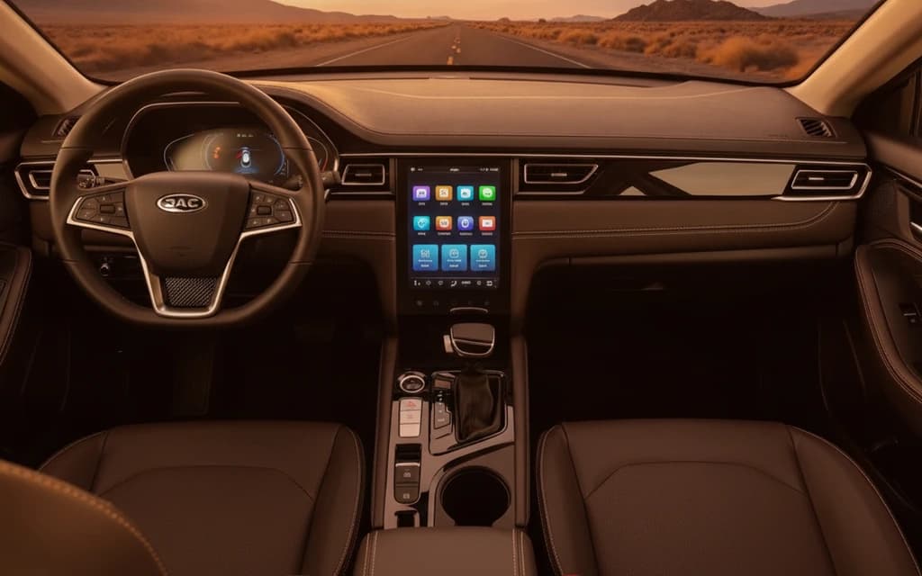 JAC J7 2023 White dashboard view – rental in Dubai