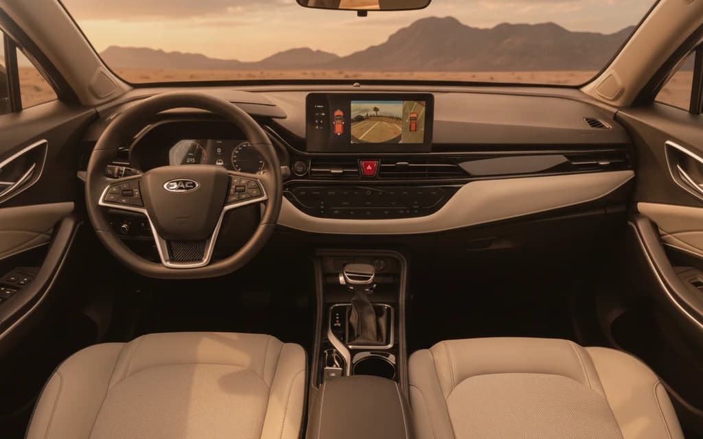 JAC JS4 2024 Black dashboard view – rental in Dubai