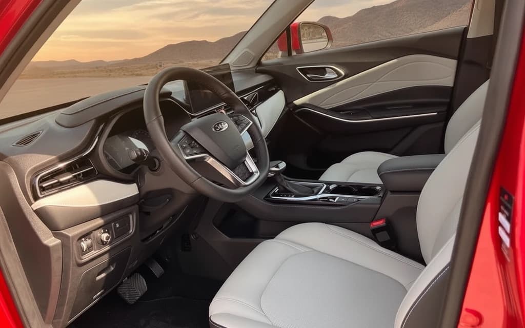 JAC JS4 2024 Red interior view – rental in Dubai