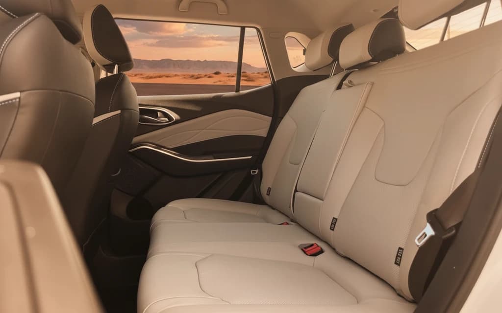 JAC JS4 2025 White rear seats – rental in Dubai