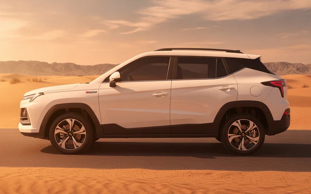 JAC JS4 2025 White side view – rental in Dubai