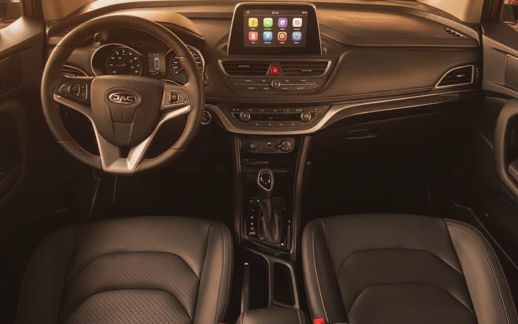 JAC S3 2023 Red dashboard view – rental in Dubai