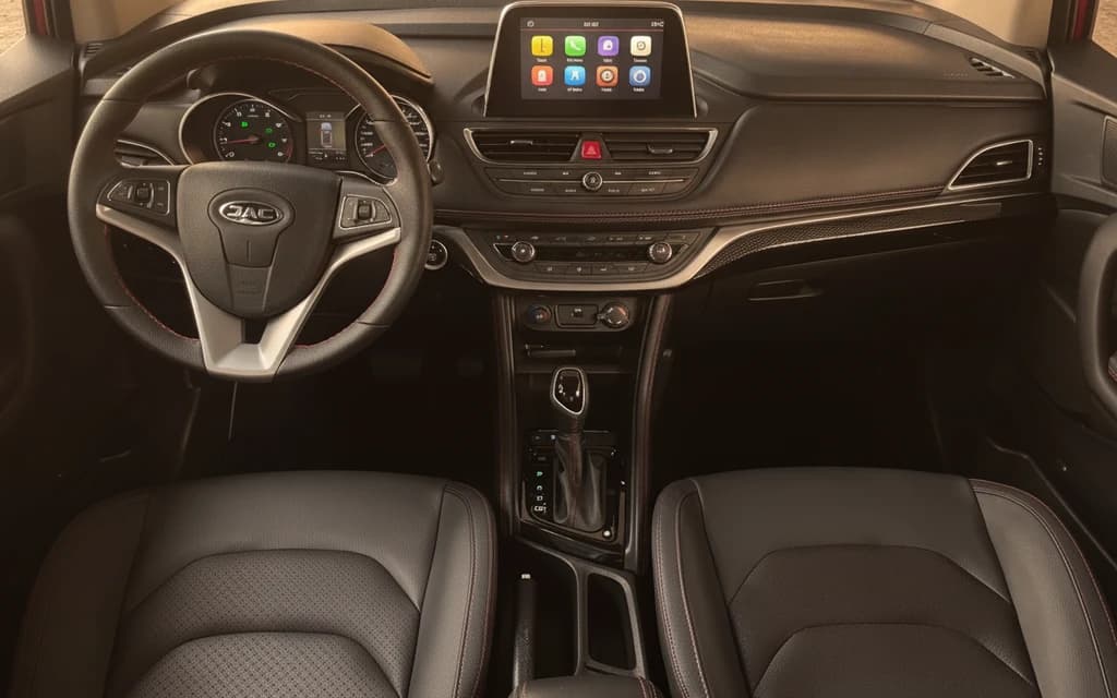 JAC S3 2024 Red dashboard view – rental in Dubai