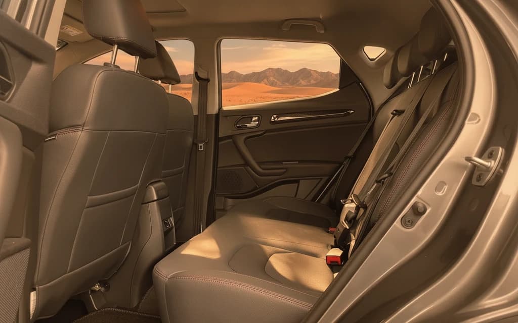 JAC S3 2025 Gray rear seats – rental in Dubai