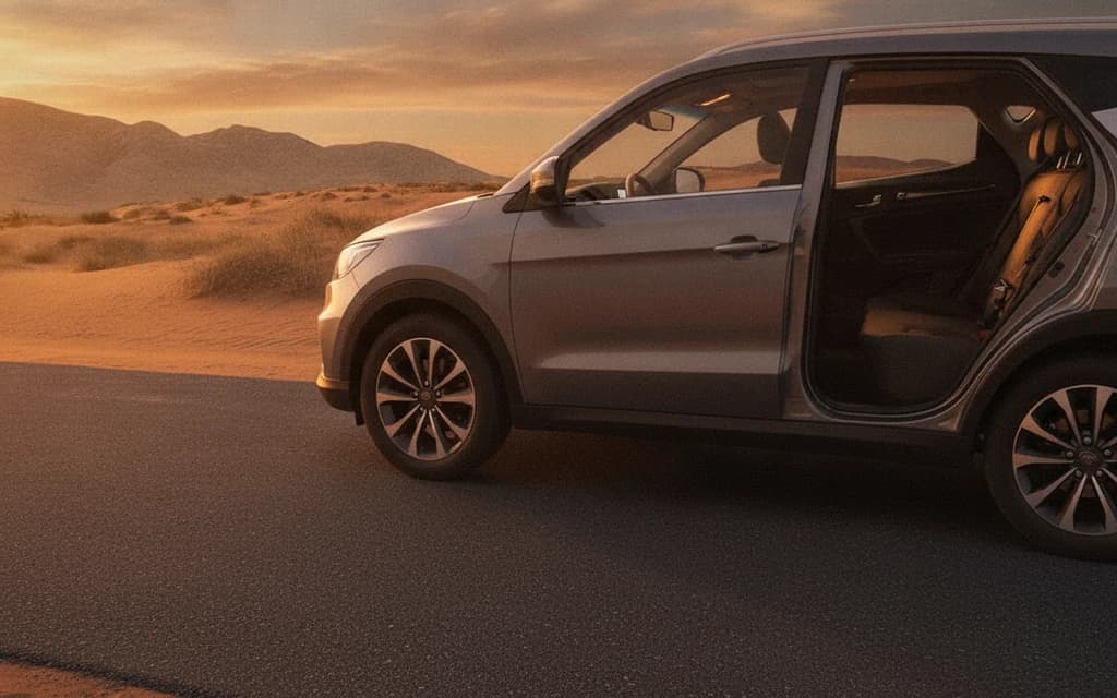 JAC S3 2025 Gray rear seats – rental in Dubai