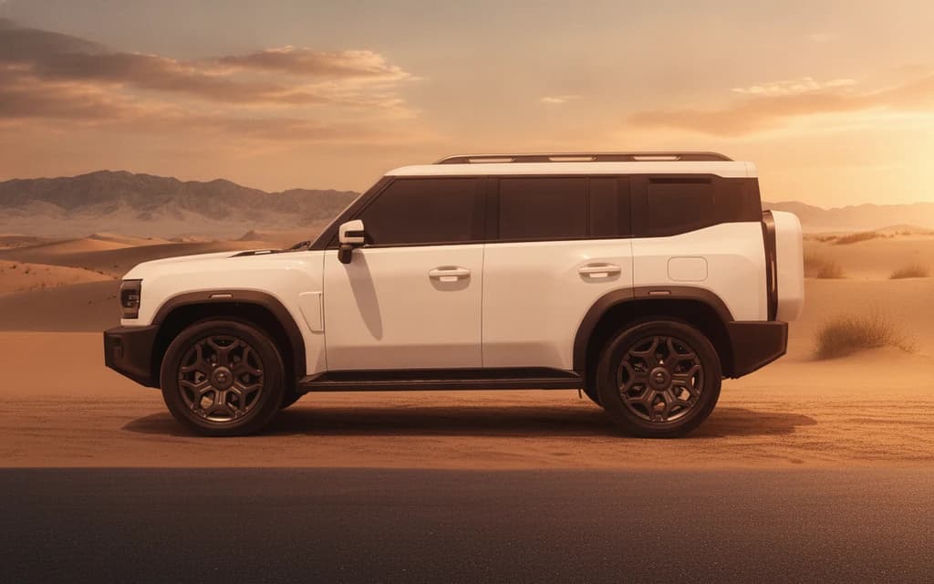 Jetour T2 2026 White side view – rental in Dubai