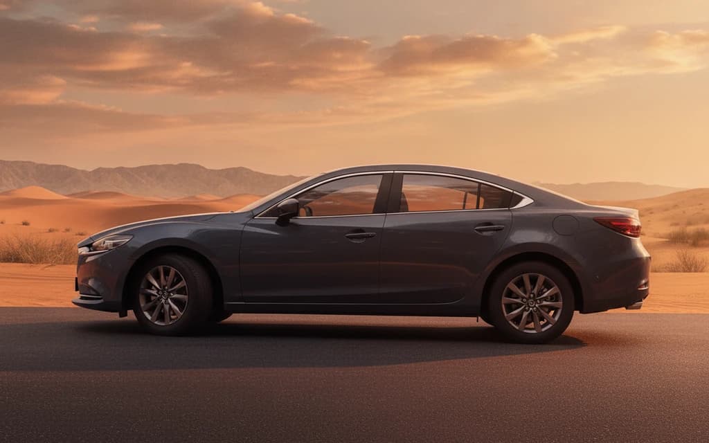 Mazda 6 2023 Blue side view – rental in Dubai