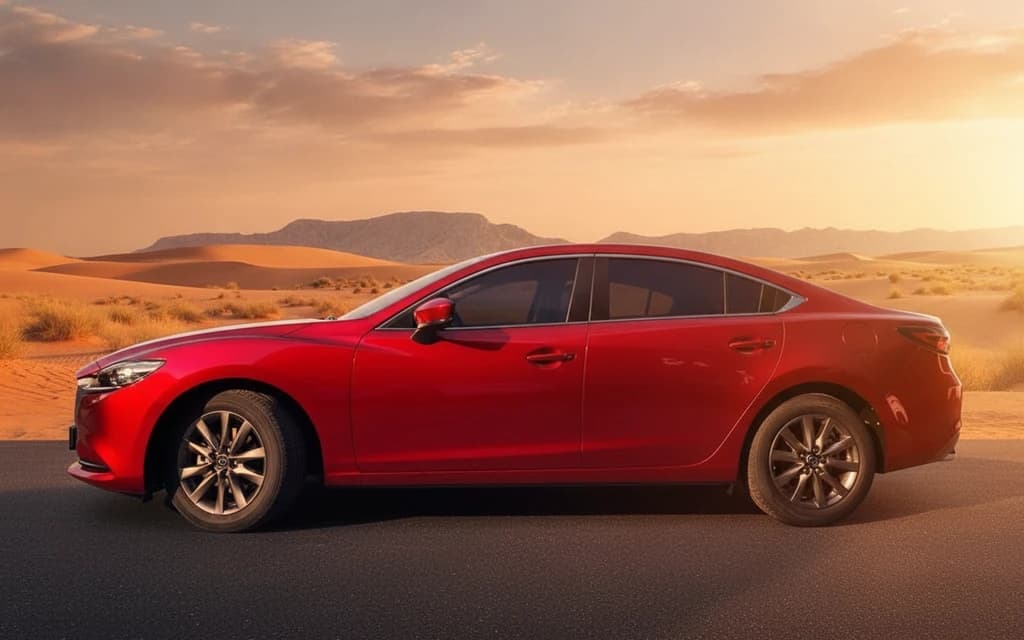 Mazda 6 2023 Red side view – rental in Dubai