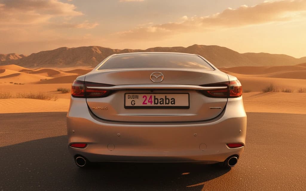 Mazda 6 2023 Silver rear view – rental in Dubai
