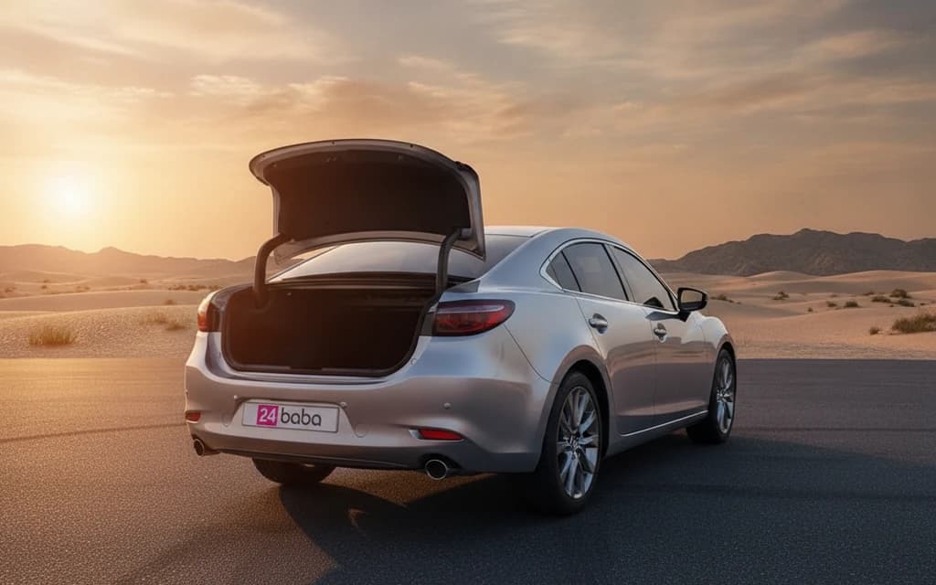 Mazda 6 2023 Silver trunk space – rental in Dubai