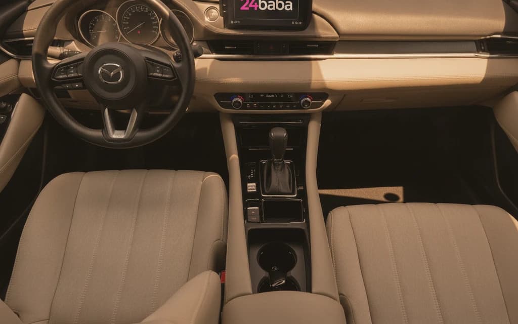 Mazda 6 2023 White dashboard view – rental in Dubai