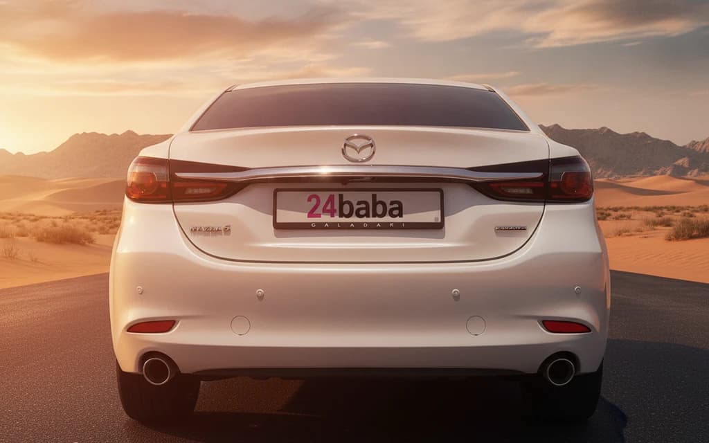 Mazda 6 2023 White rear view – rental in Dubai