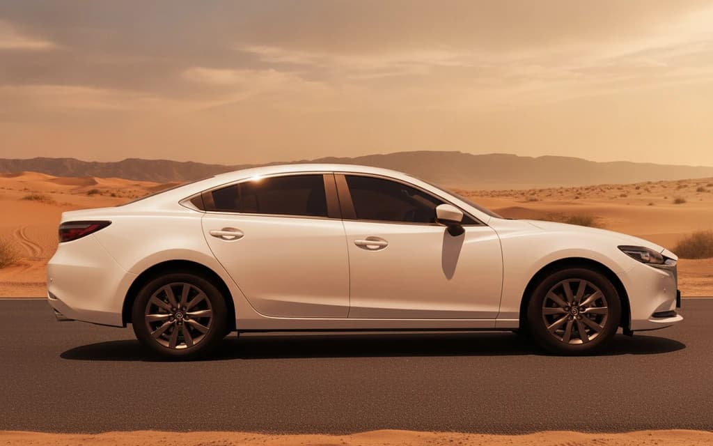 Mazda 6 2023 White side view – rental in Dubai