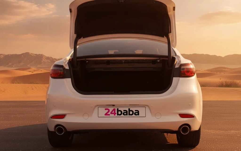 Mazda 6 2023 White trunk space – rental in Dubai