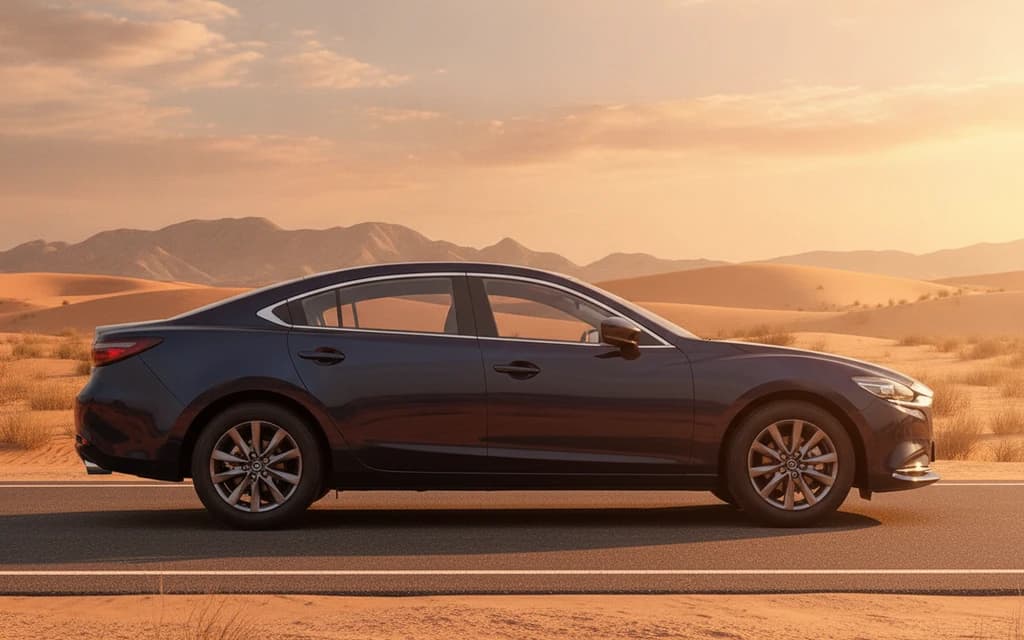 Mazda 6 2024 Blue side view – rental in Dubai