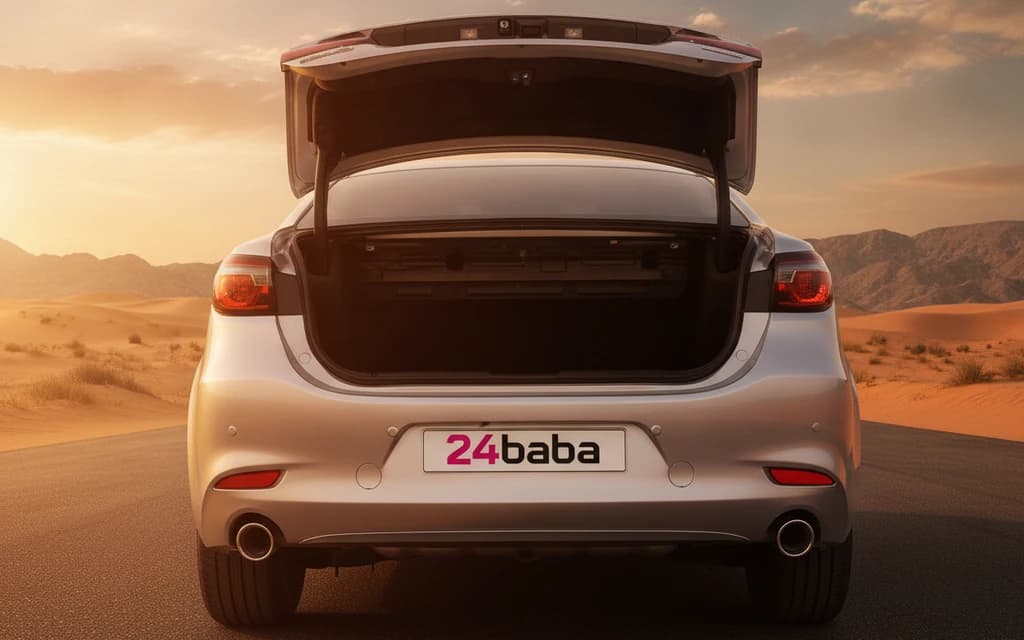 Mazda 6 2024 Silver trunk space – rental in Dubai