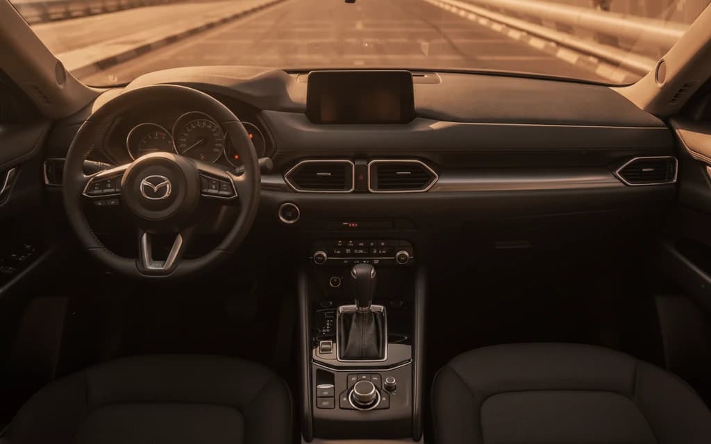 Mazda CX-5 2023 Blue dashboard view – rental in Dubai
