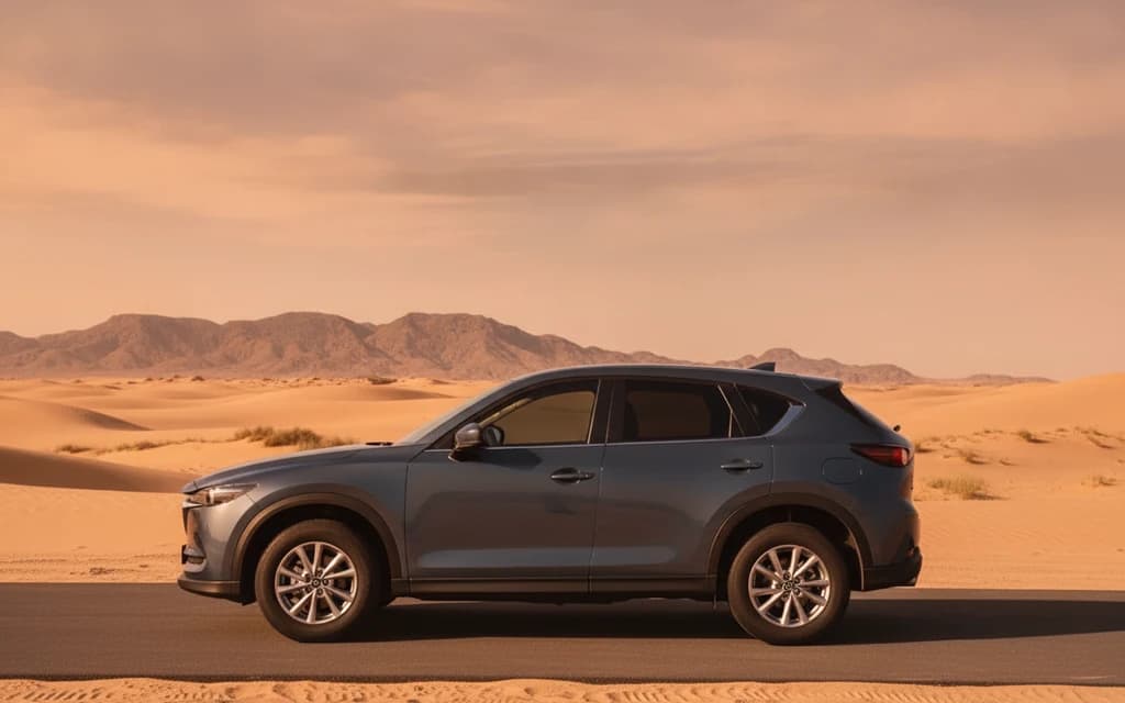Mazda CX-5 2023 Blue side view – rental in Dubai