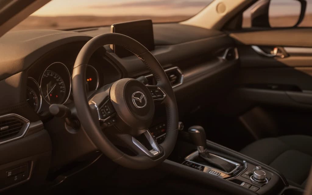Mazda CX-5 2023 Blue steering wheel – rental in Dubai