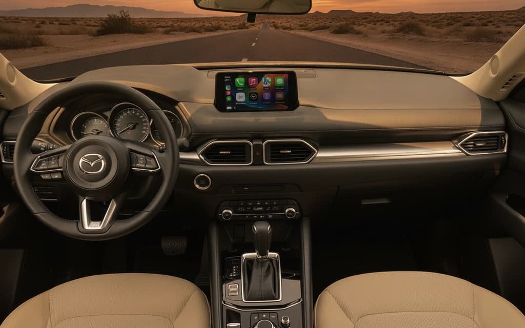 Mazda CX-5 2024 Gray dashboard view – rental in Dubai