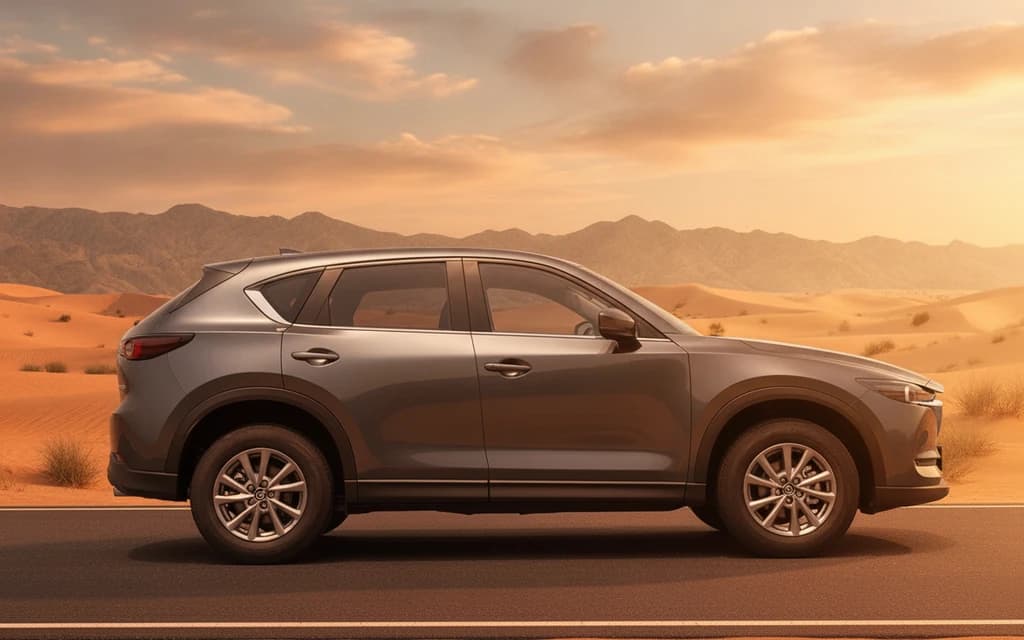 Mazda CX-5 2024 Gray side view – rental in Dubai