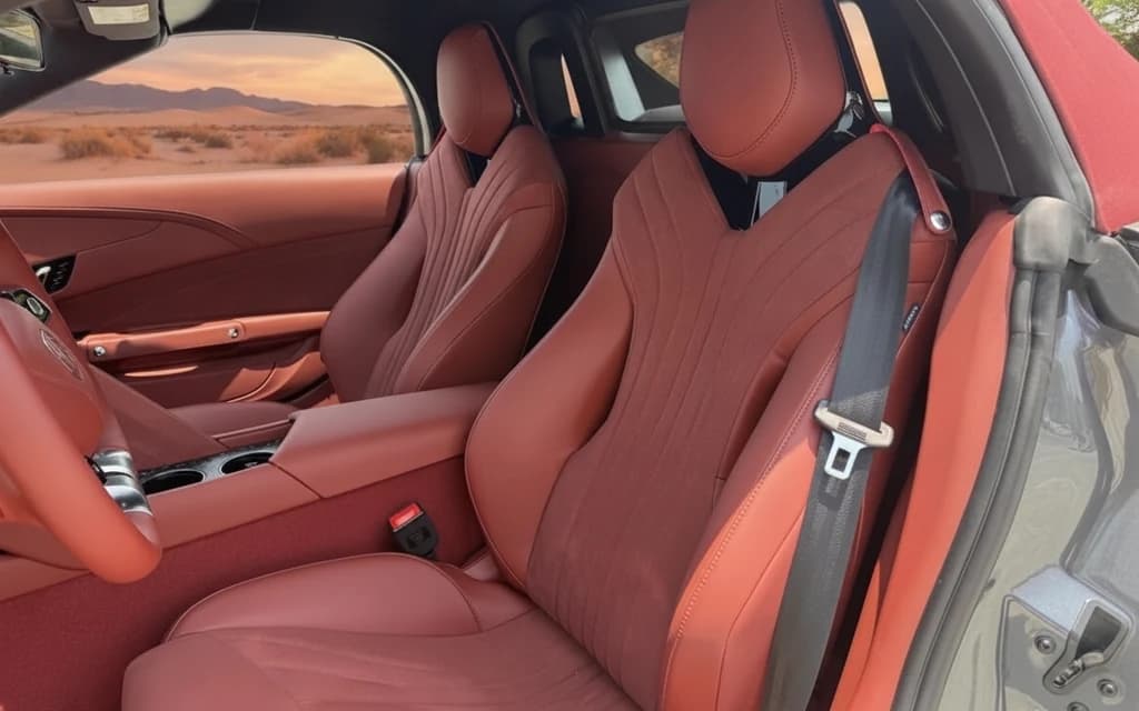 MG Cyberster 2025 Gray front seats – rental in Dubai