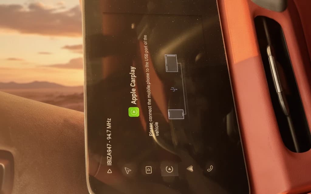 MG Cyberster 2025 Gray infotainment screen – rental in Dubai