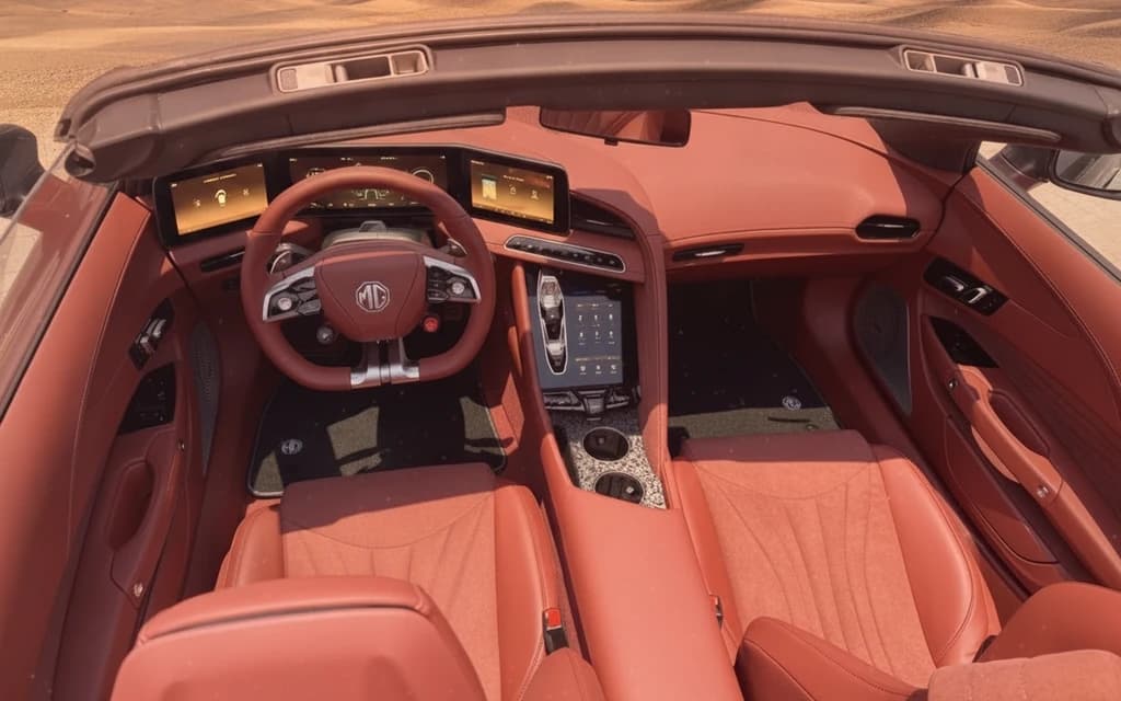 MG Cyberster 2025 Gray side view – rental in Dubai