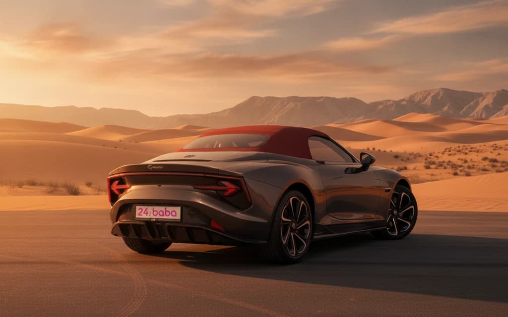 MG Cyberster 2025 Gray side view – rental in Dubai
