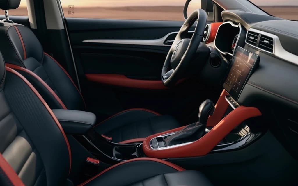 MG ZS 2023 Silver interior view – rental in Dubai