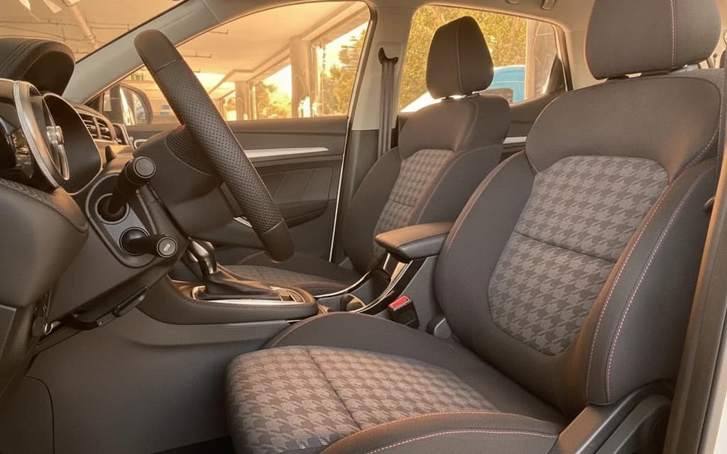 MG ZS 2024 White front seats – rental in Dubai