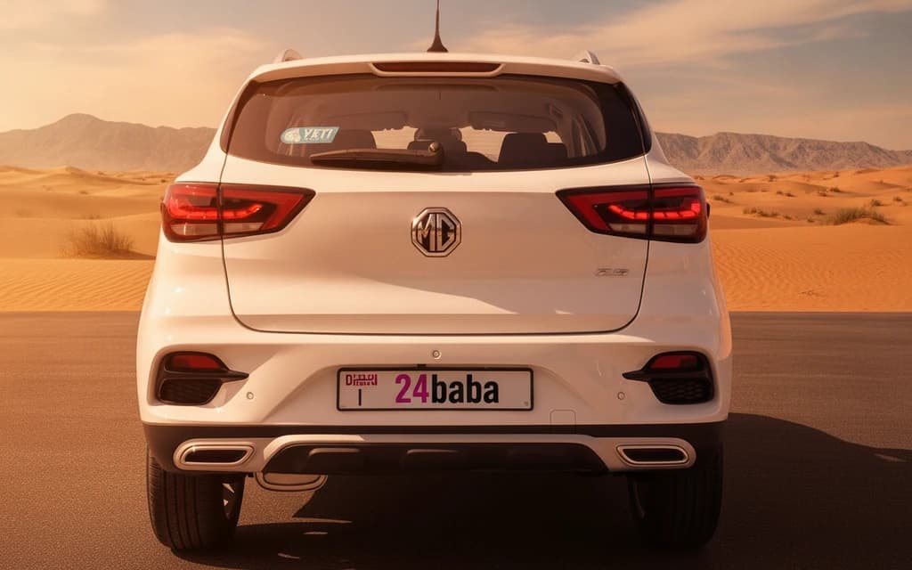 MG ZS 2024 White rear view – rental in Dubai
