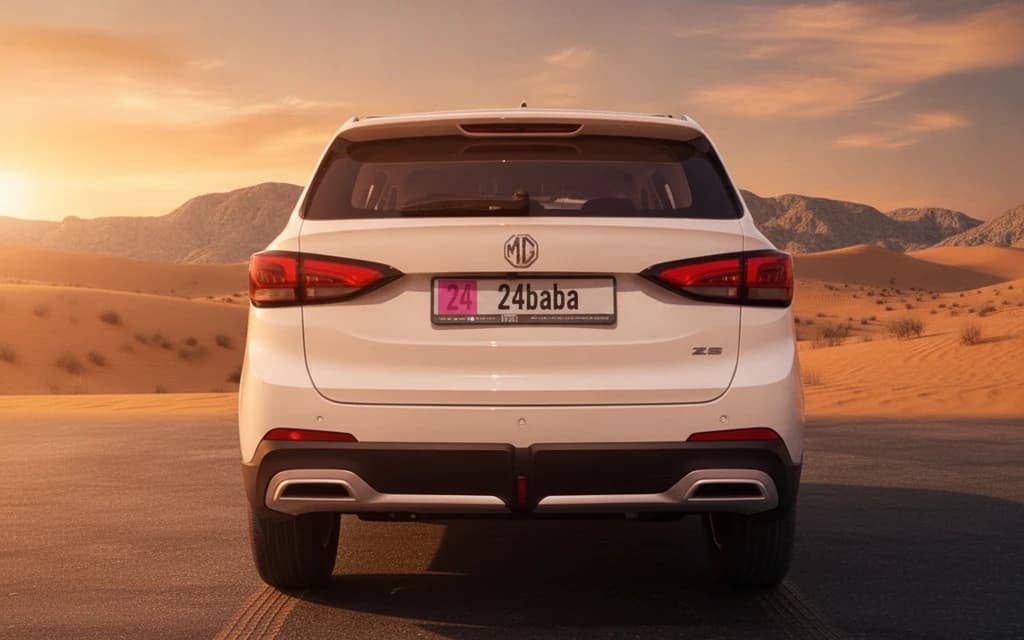MG ZS 2025 White rear view – rental in Dubai