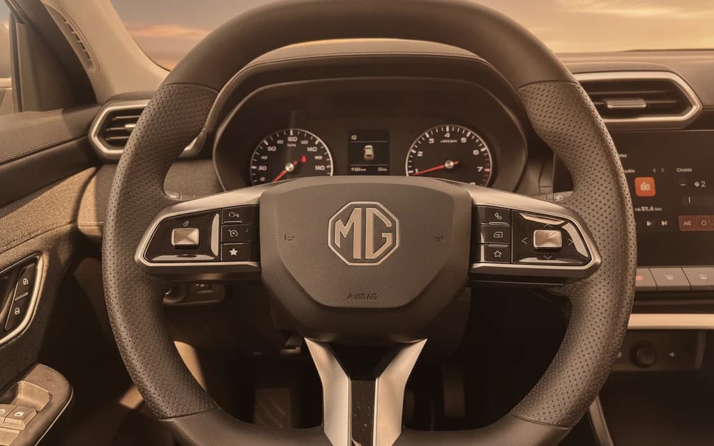 MG ZS 2025 White steering wheel – rental in Dubai