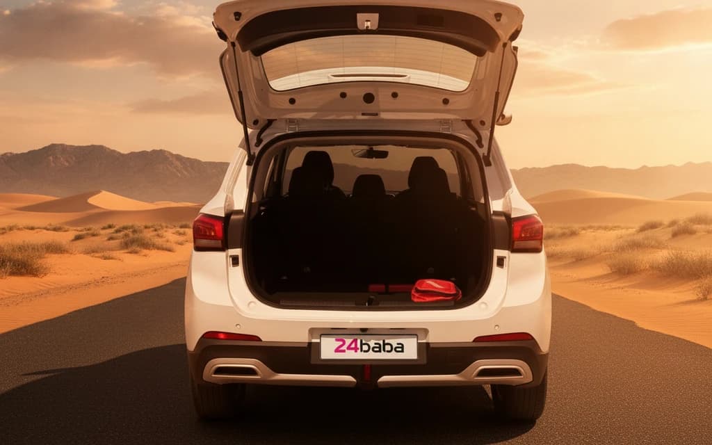 MG ZS 2025 White trunk space – rental in Dubai