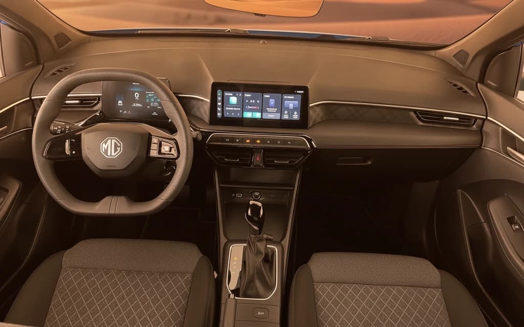 MG 3 2024 Blue dashboard view – rental in Dubai