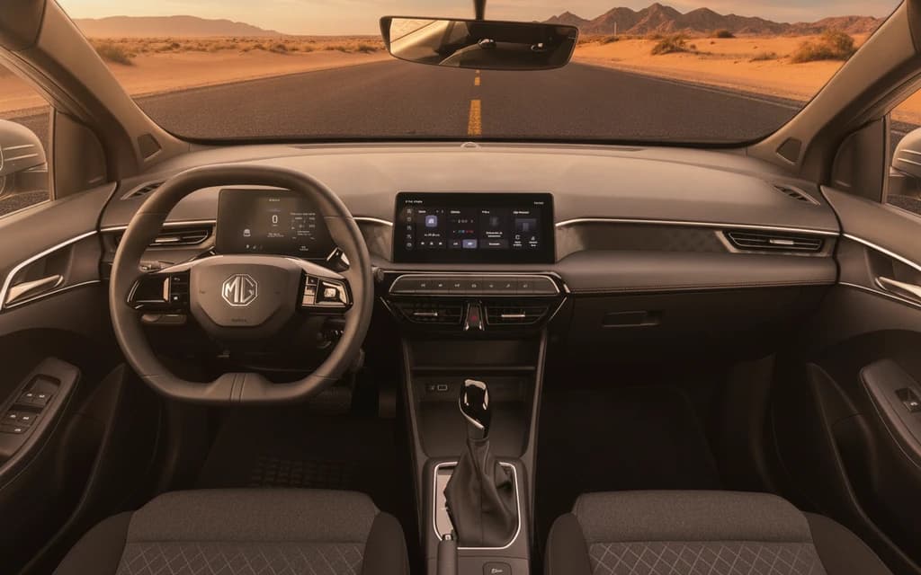 MG 3 2024 Silver dashboard view – rental in Dubai