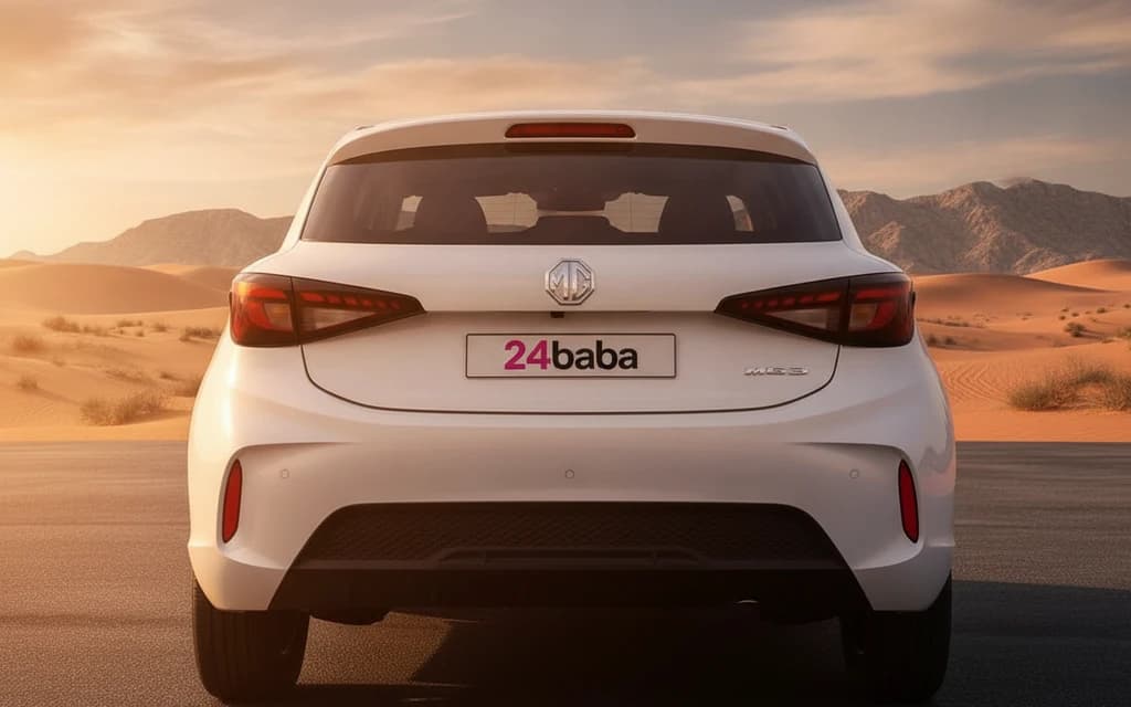 MG 3 2024 White rear view – rental in Dubai