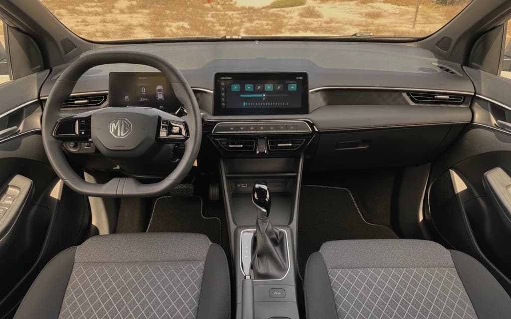 MG 3 2025 Silver dashboard view – rental in Dubai