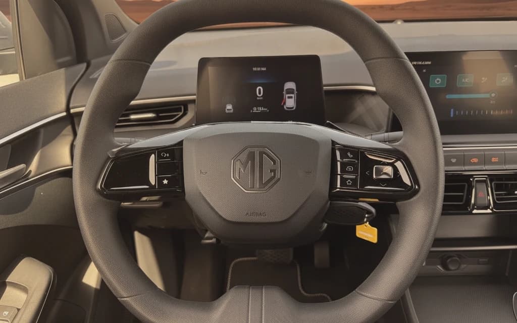 MG 3 2025 Silver steering wheel – rental in Dubai