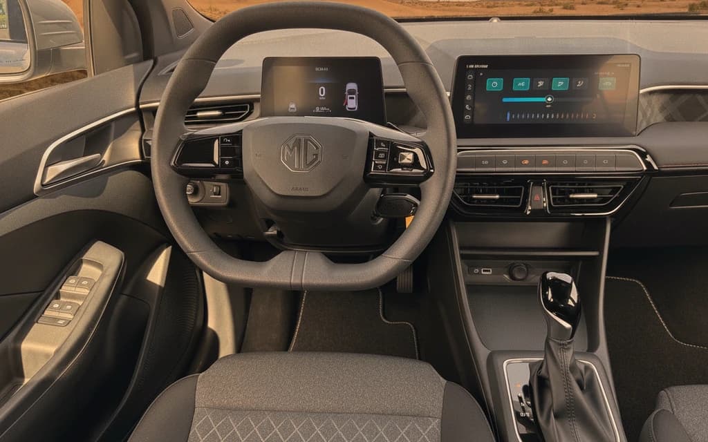 MG 3 2026 Silver dashboard view – rental in Dubai