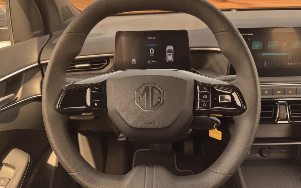 MG 3 2026 Silver steering wheel – rental in Dubai