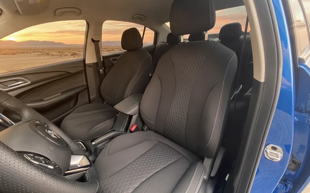 MG 5 2022 Blue front seats – rental in Dubai
