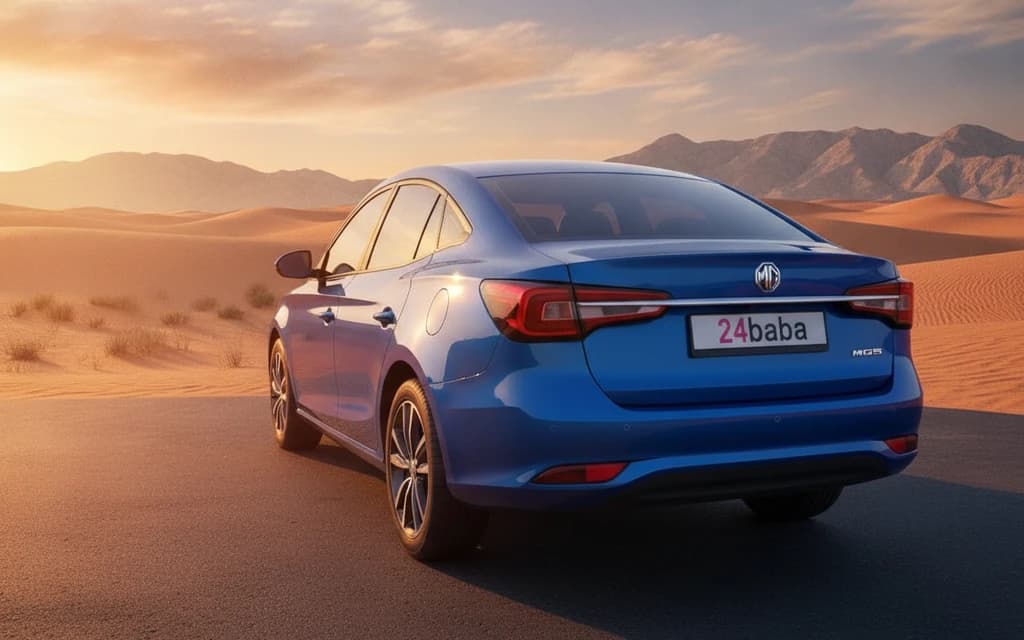 MG 5 2022 Blue rear view – rental in Dubai